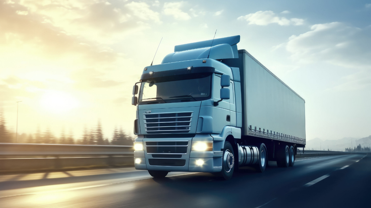 large truck driving on road