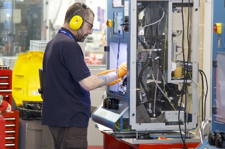 Hartridge engineer assembling equipment